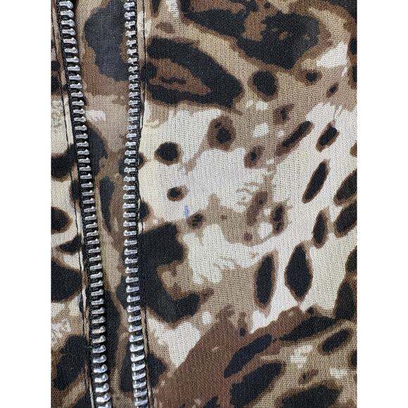 MLLE Gabrielle Animal Print Dress 2X XXL Cover Up Sheer Long Sleeve V Neck - Picture 7 of 12